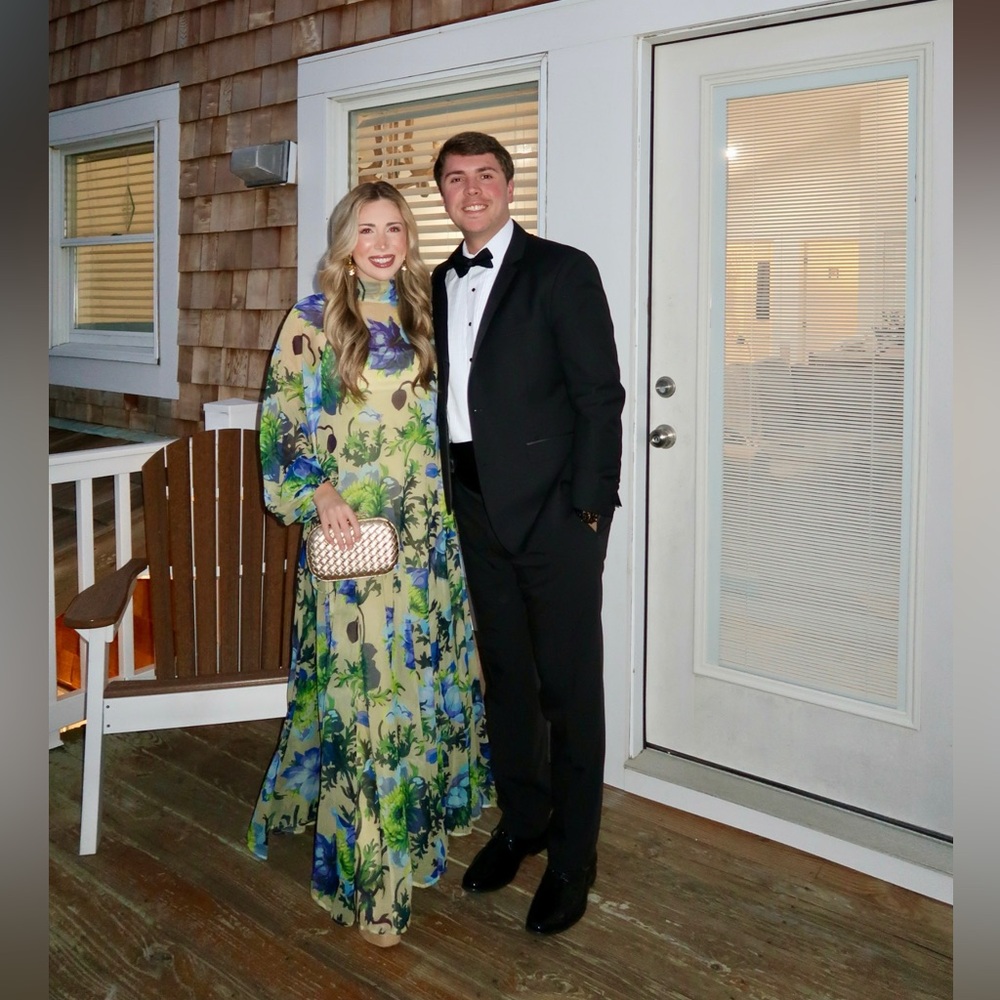 ASOS Floral Maxi Dress - Green and Blue